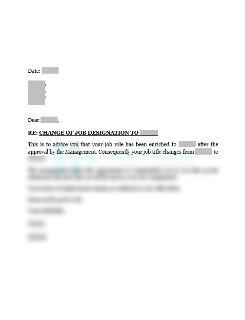 Change of Job Designation Letter