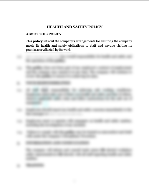 Health And Safety Policy