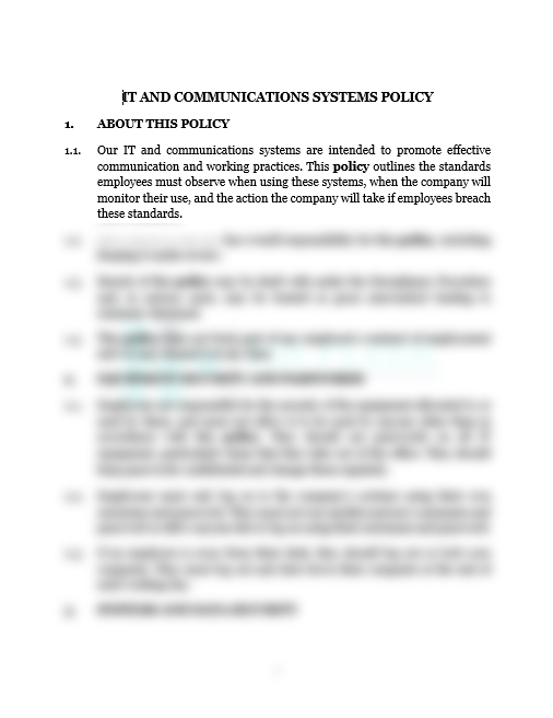 IT and Communications Systems Policy